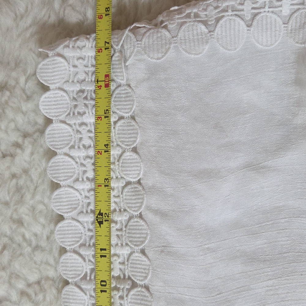 Crazy Cat Gayzy Boho Coastal White Pants Lace Trim Fully Lined Sz XL - Picture 8 of 12